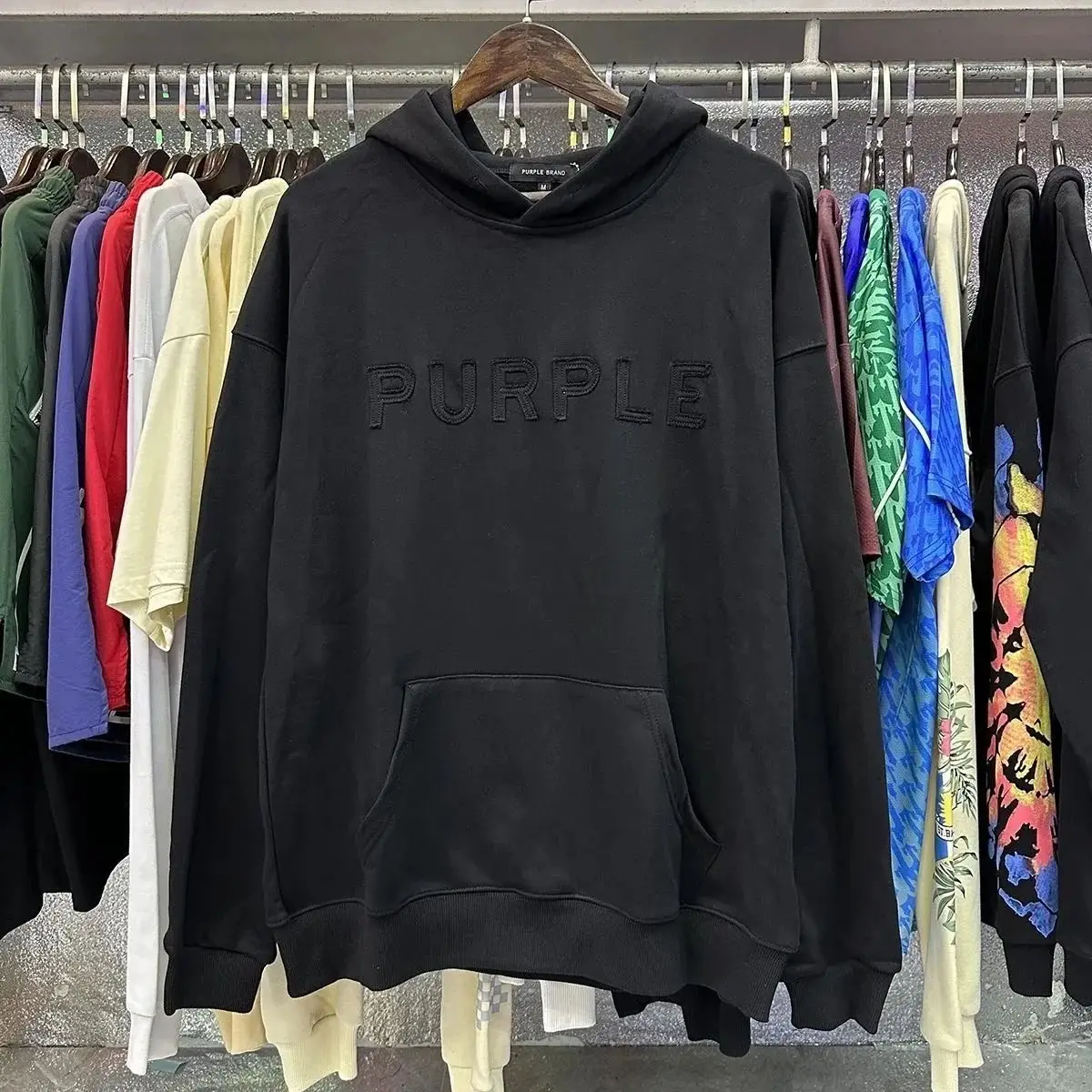 Purple Tracksuits [Hoodie + Pants Set] in Black — photo 13 of 15