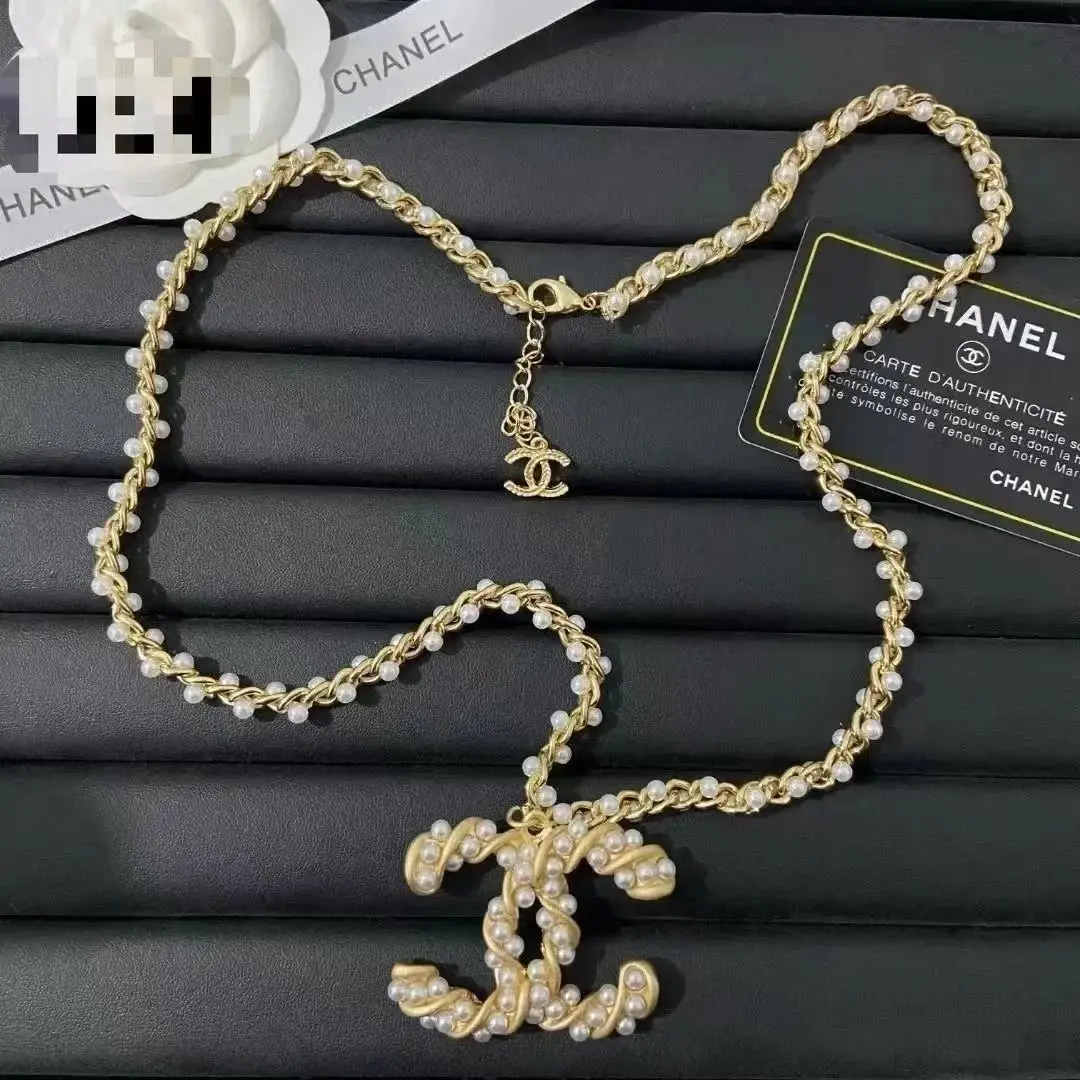 Chanel Pearl CC Logo Necklace