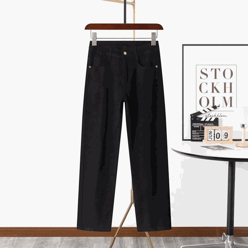 LV Black Straight-Leg Pants